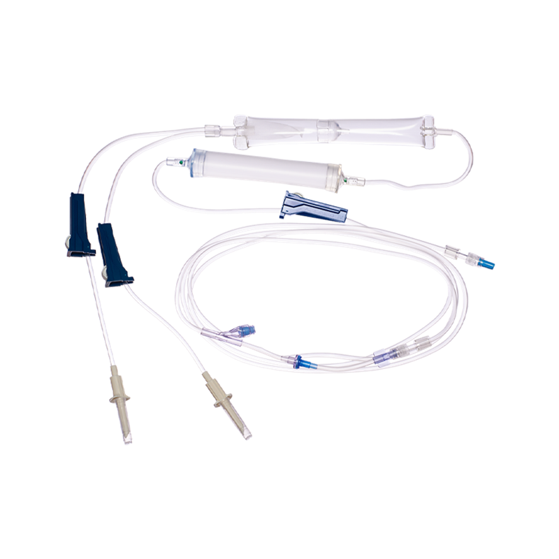 Multiflow Transfusion Pump Set with Needleless Access Site and Luer Break